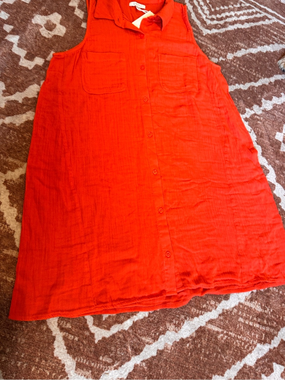 Z Supply red cotton gauze tank shirt dress size medium new with tags - Picture 2 of 9